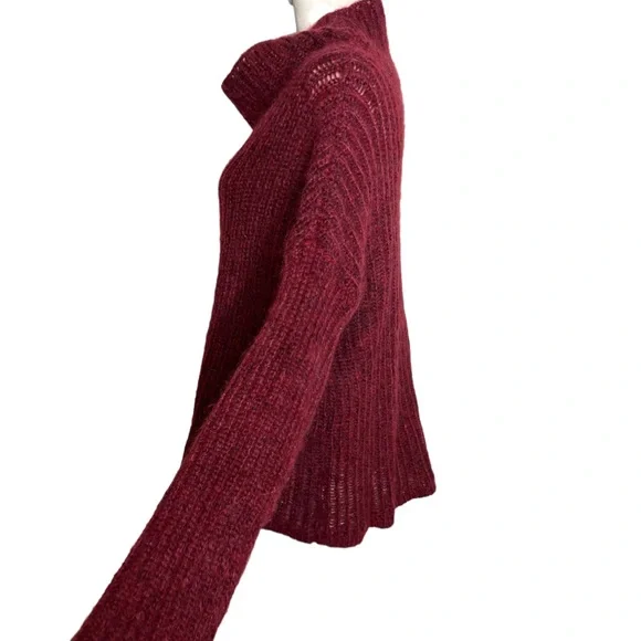 Eileen Fischer womens turtleneck burgendy mohair sweater size m - Picture 4 of 10